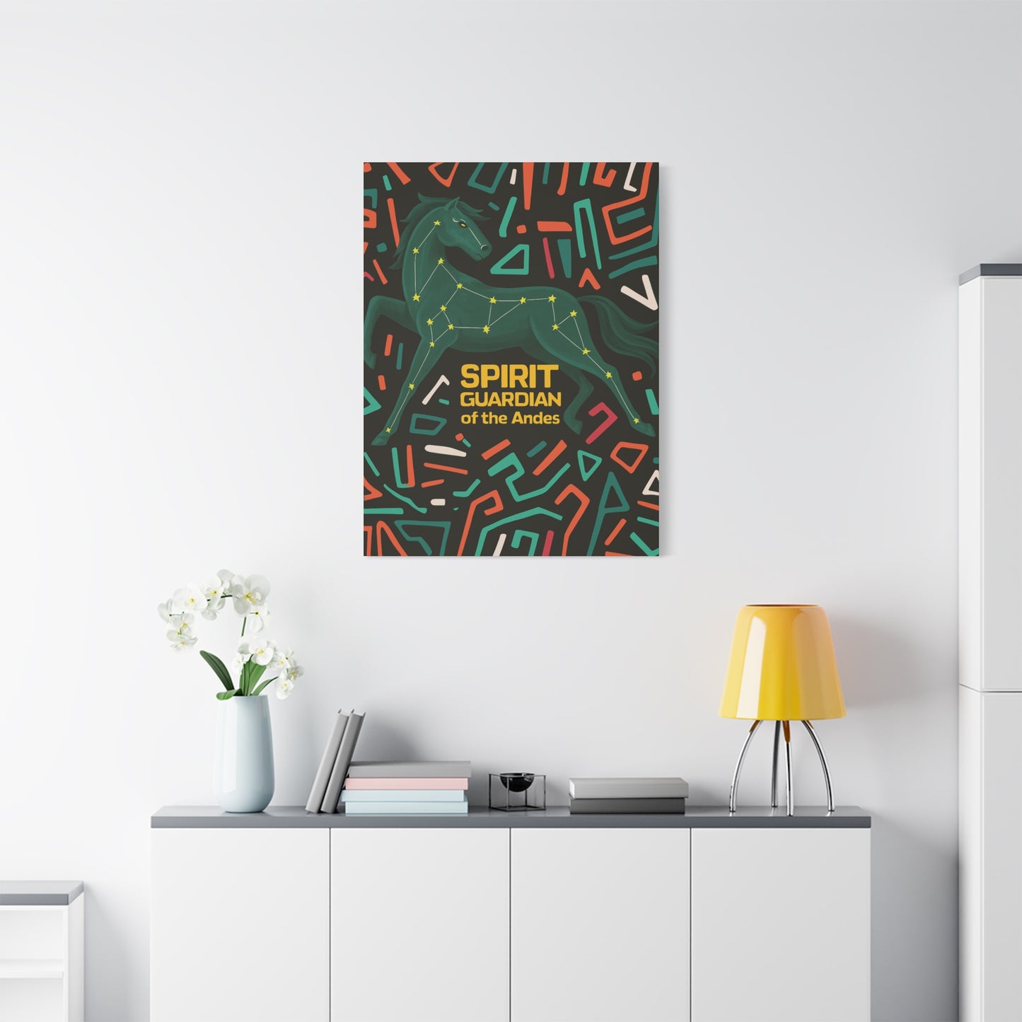 Pop Horse Spirit Guardian Canvas Print, Bohemian Home Decor, Artistic Wall Art, Unique Gift, Festival Decoration