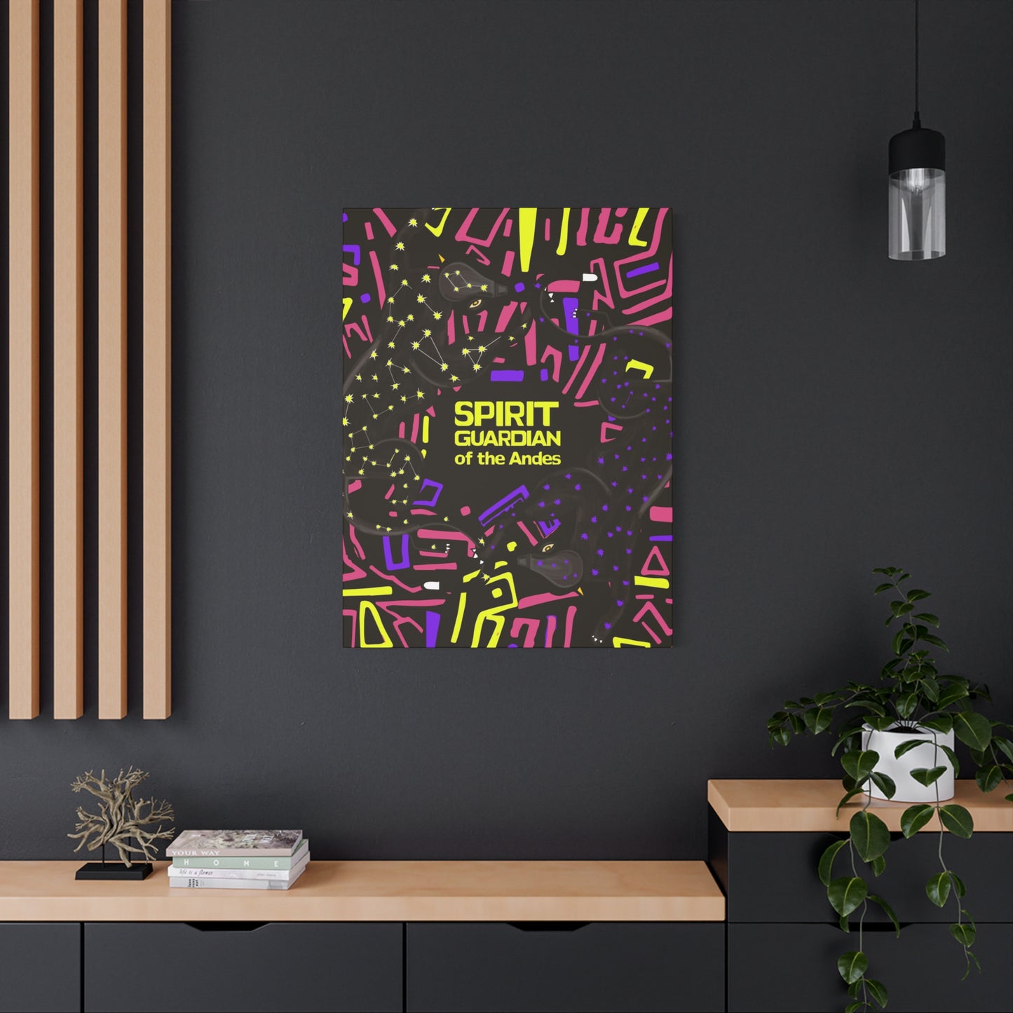 Pop Andean Spirit Guardian Canvas Print, Bohemian Home Decor, Artistic Wall Art, Unique Gift, Festival Decoration