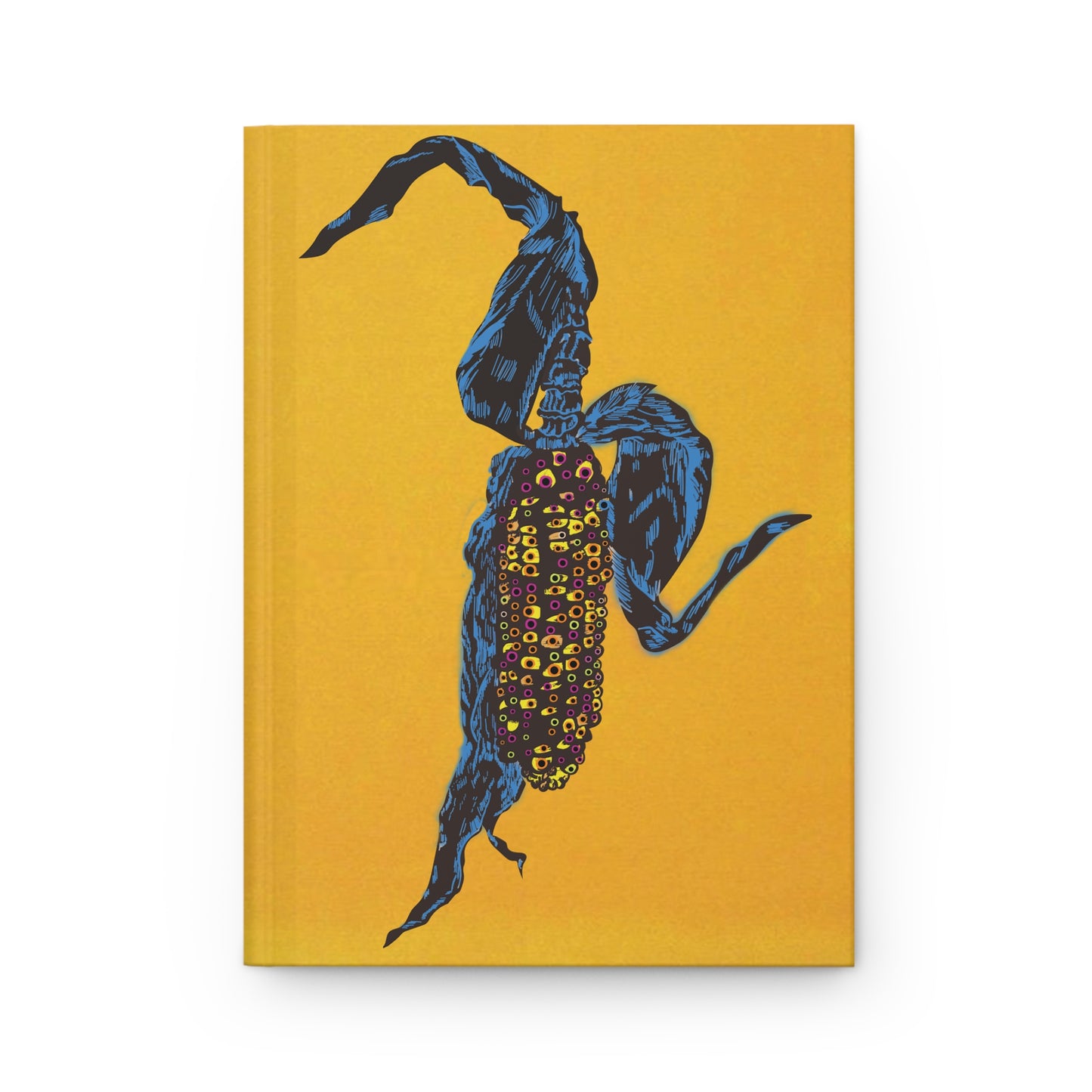 Hardcover Journal Matte - Pop-Art Golden Harvest Corn Illustration Notebook