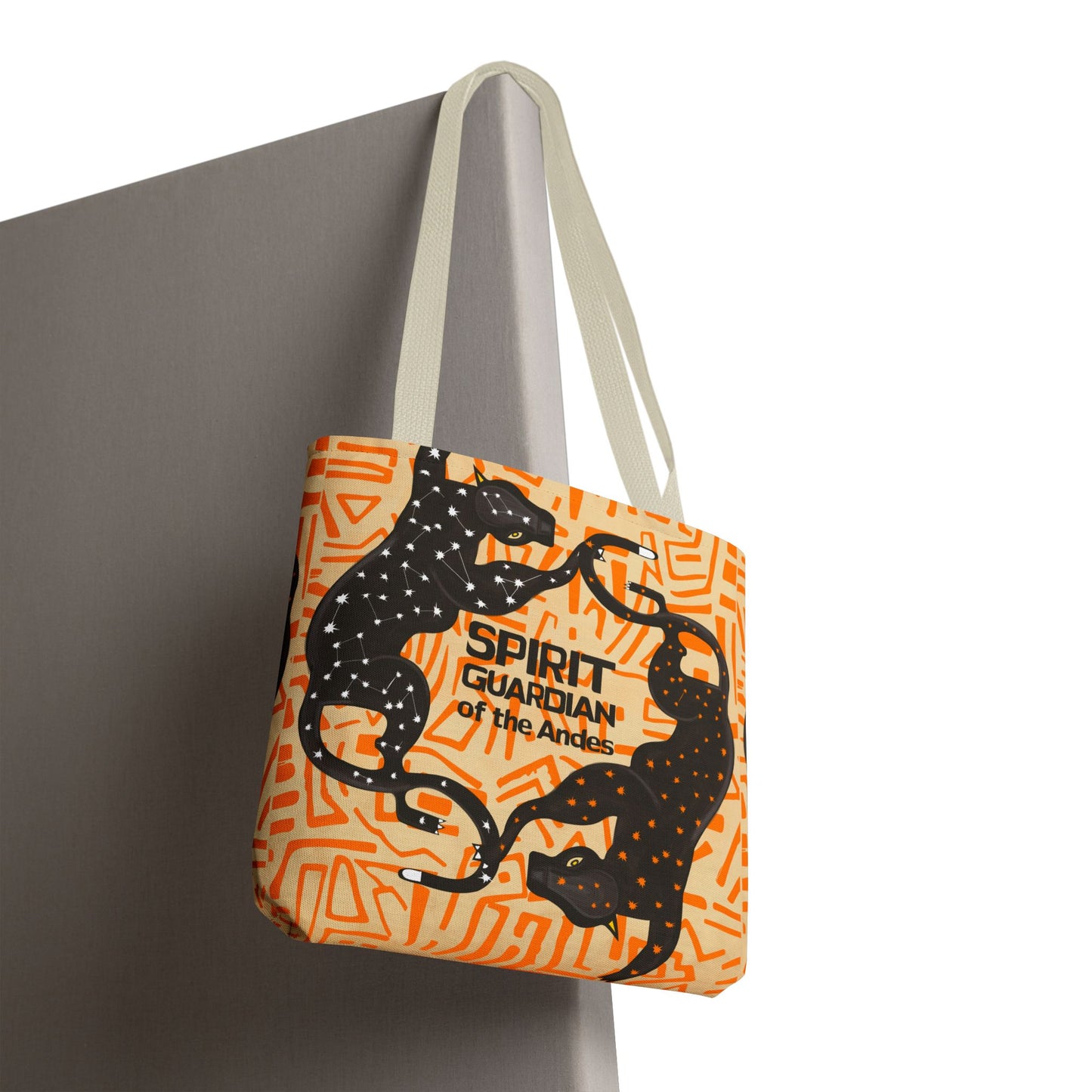 Andean Spirit Guardian Tote Bag, Unique Art Tote, Eco-Friendly Shopping Bag, Gifts for Nature Lovers, Bohemian Style Bag