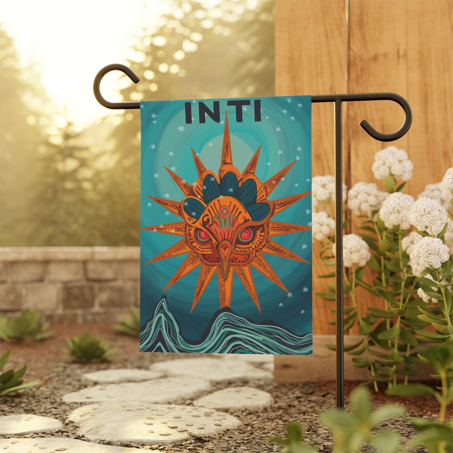 Vibrant Garden Banner: Artistic Outdoor Decor for Home, Inti Themed Flag, Yard Art, Seasonal Display, Unique Gift