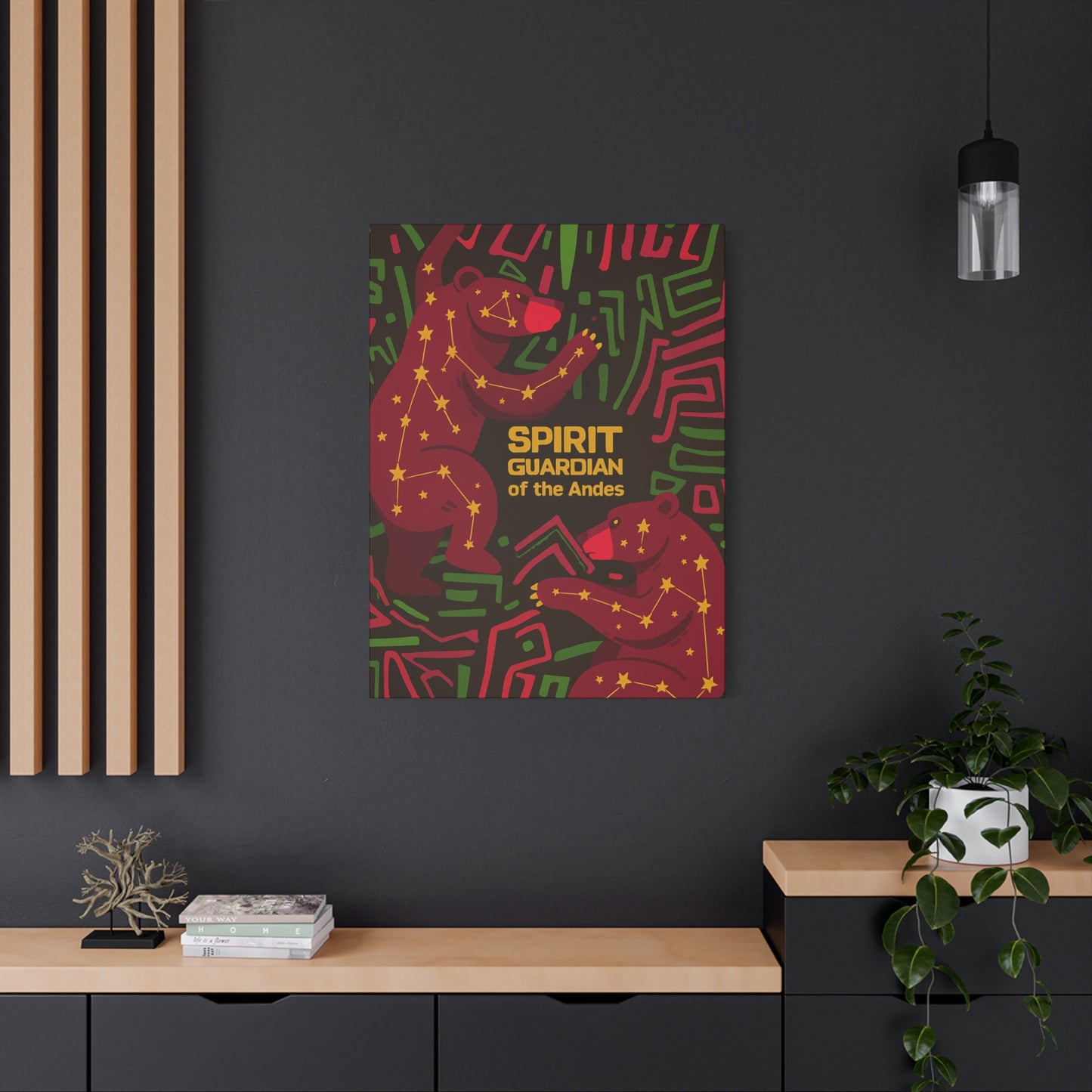 Pop Bears Spirits Guardians Canvas Print, Bohemian Home Decor, Artistic Wall Art, Unique Gift, Festival Decoration