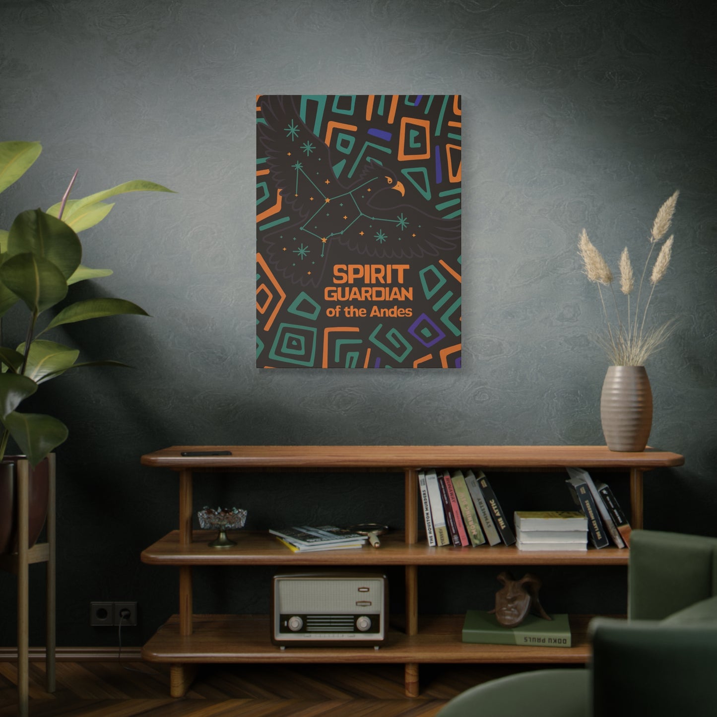 Pop Condor Spirit Guardian Canvas Print, Bohemian Home Decor, Artistic Wall Art, Unique Gift, Festival Decoration