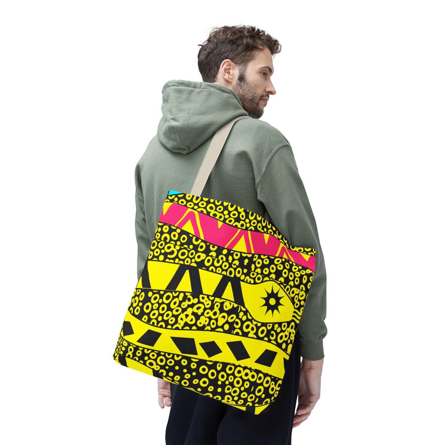 Vibrant Tribal Print Tote Bag - Boho Style, Eco-Friendly, Beach, Shopping, Gift