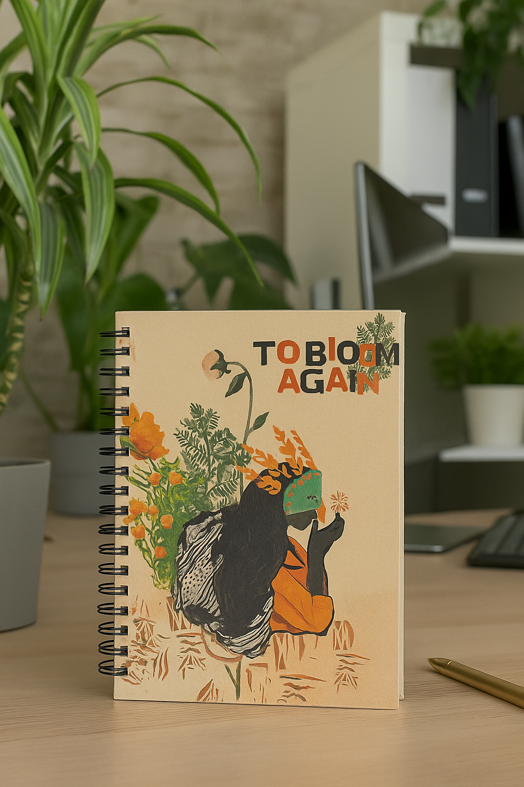 Bloom Again Spiral Notebook, Inspirational Journal, Flower-Themed Notebook, Writing Journal, Gift for Her, Art Notebook, Sketchbook