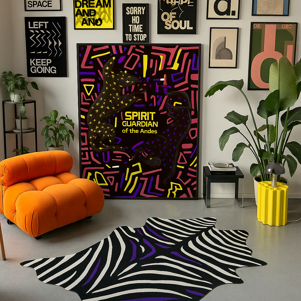 Pop Andean Spirit Guardian Canvas Print, Bohemian Home Decor, Artistic Wall Art, Unique Gift, Festival Decoration