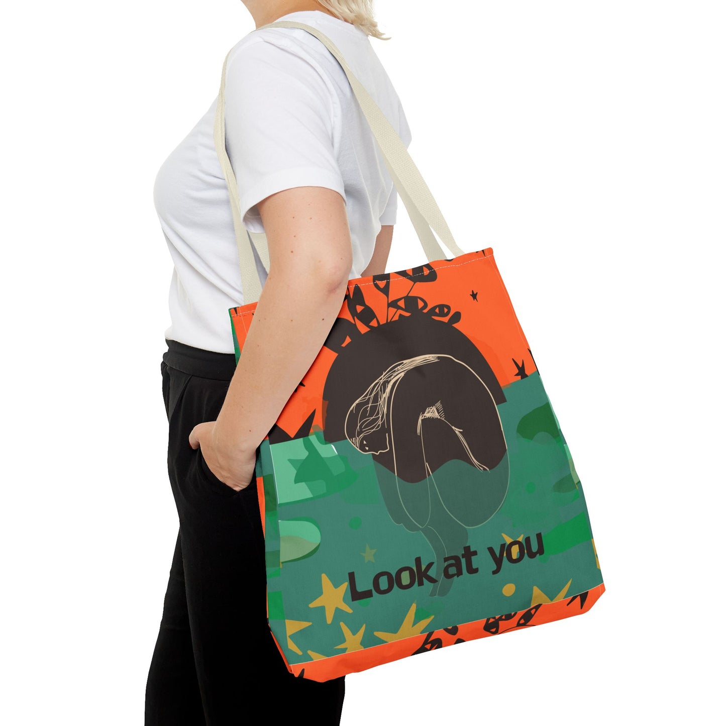 Bohemian Tote Bag, Eco-Friendly Carry-All, Perfect Gift for Nature Lovers, Art Lovers, Everyday Use, Look at You Design
