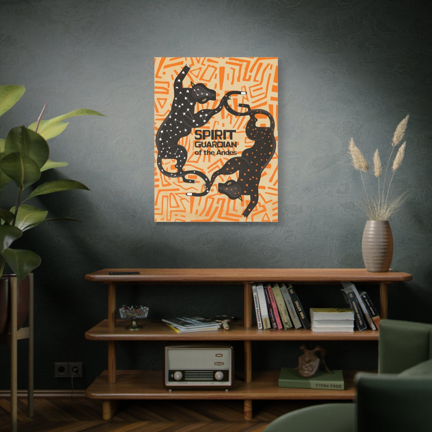 Andean Spirit Guardian Canvas Print, Bohemian Home Decor, Artistic Wall Art, Unique Gift, Festival Decoration