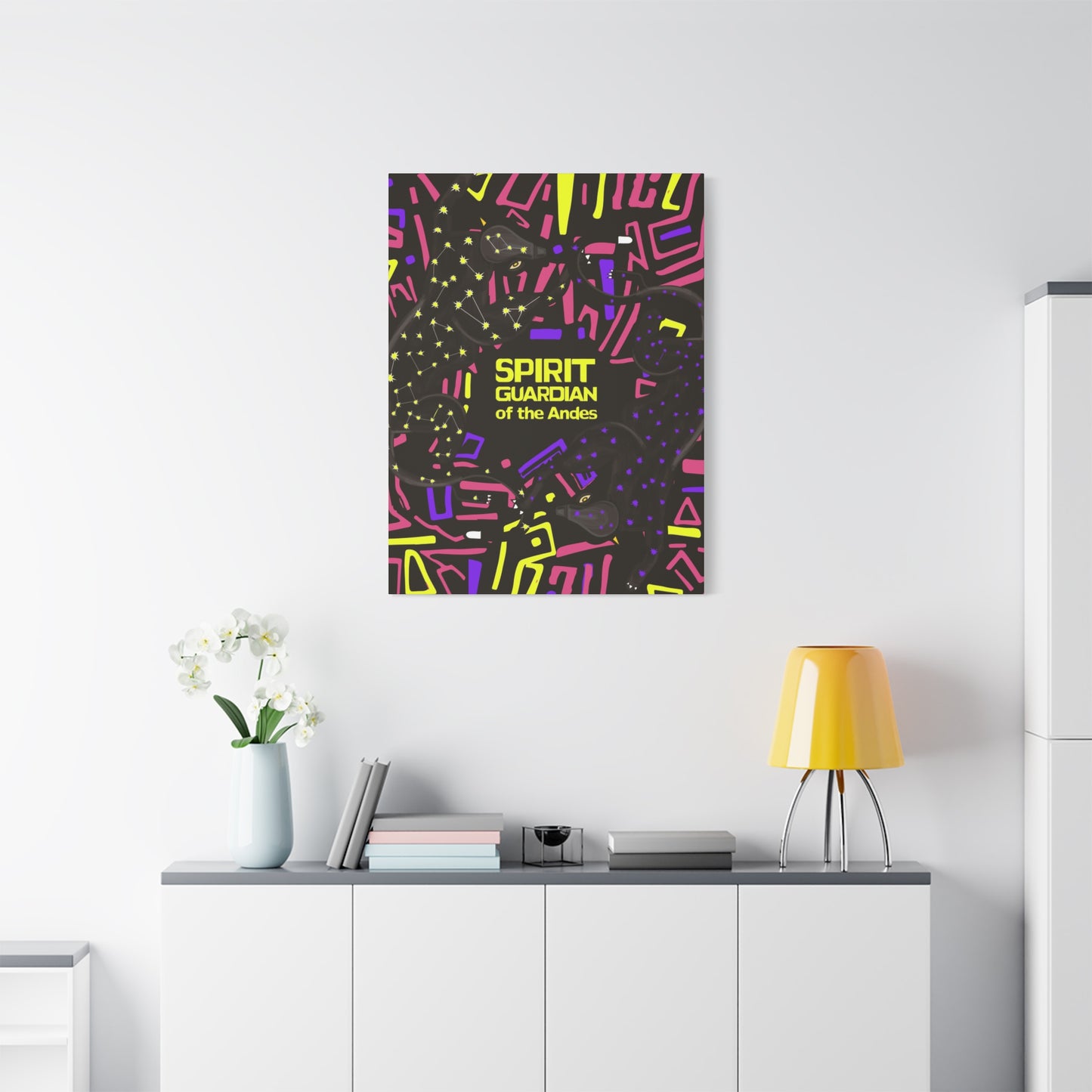 Pop Andean Spirit Guardian Canvas Print, Bohemian Home Decor, Artistic Wall Art, Unique Gift, Festival Decoration