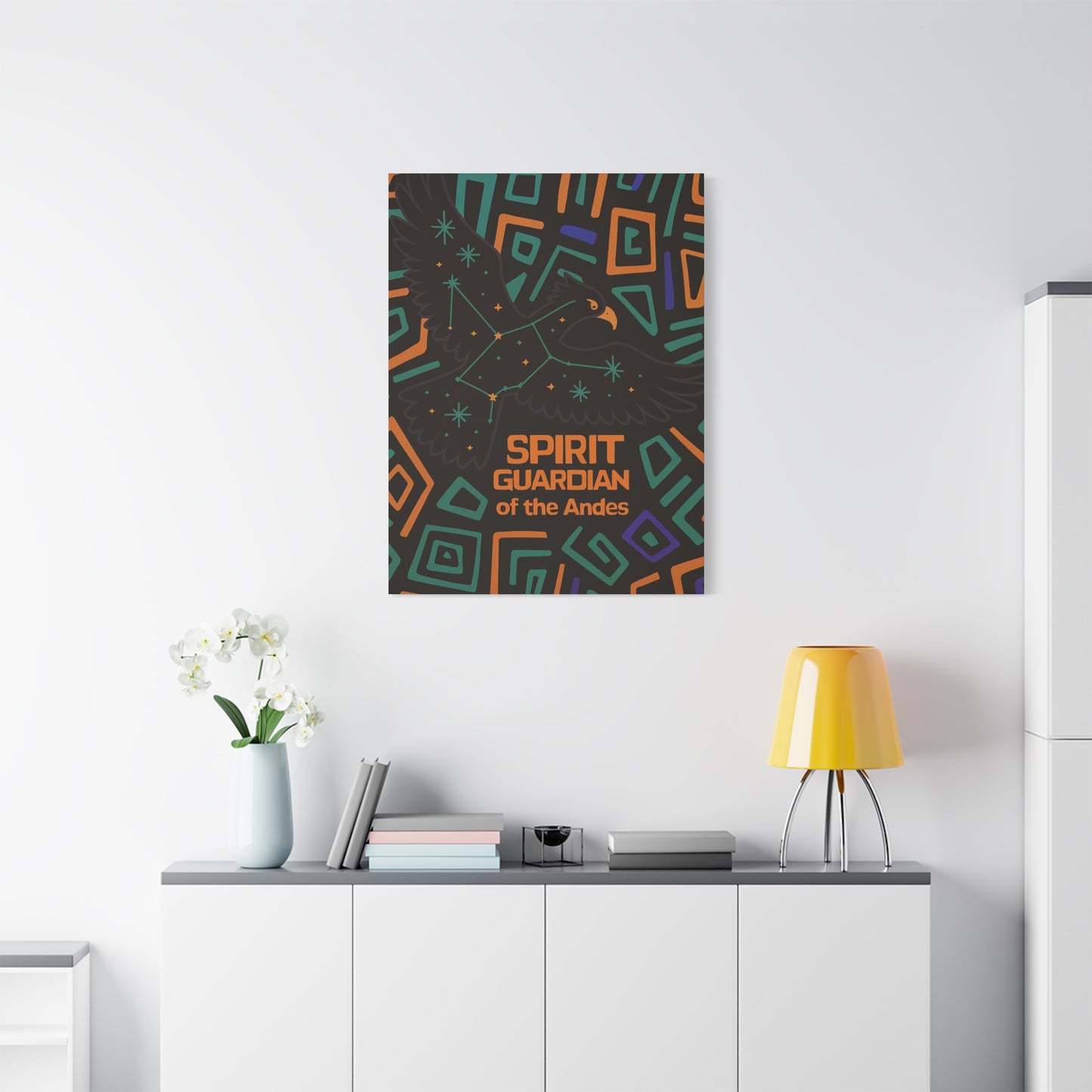 Pop Condor Spirit Guardian Canvas Print, Bohemian Home Decor, Artistic Wall Art, Unique Gift, Festival Decoration