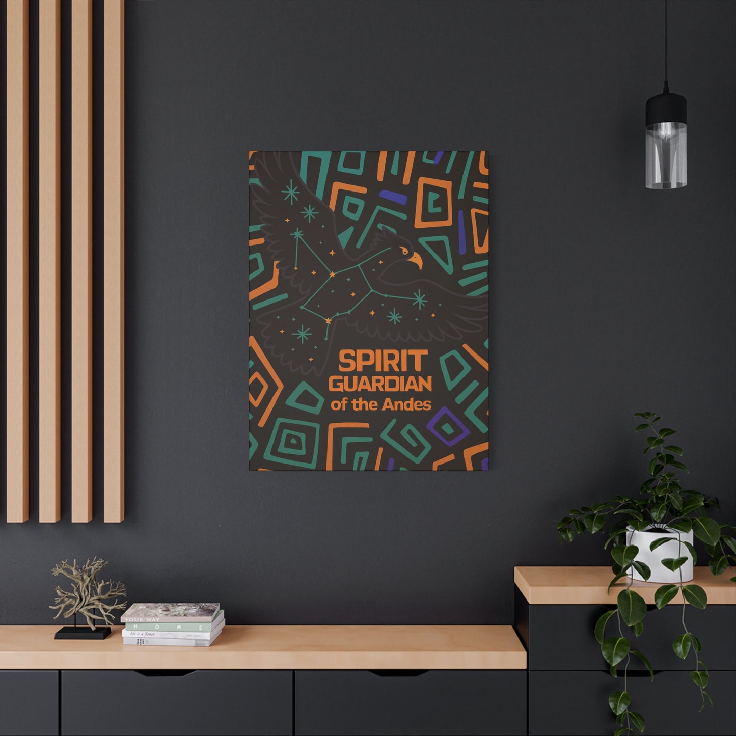 Pop Condor Spirit Guardian Canvas Print, Bohemian Home Decor, Artistic Wall Art, Unique Gift, Festival Decoration