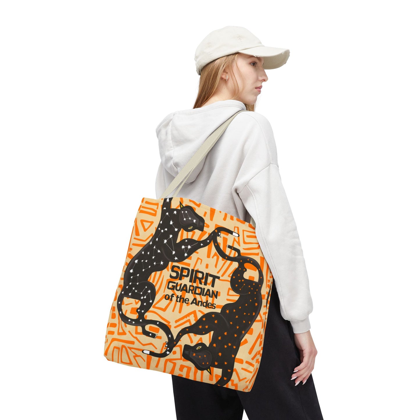 Andean Spirit Guardian Tote Bag, Unique Art Tote, Eco-Friendly Shopping Bag, Gifts for Nature Lovers, Bohemian Style Bag