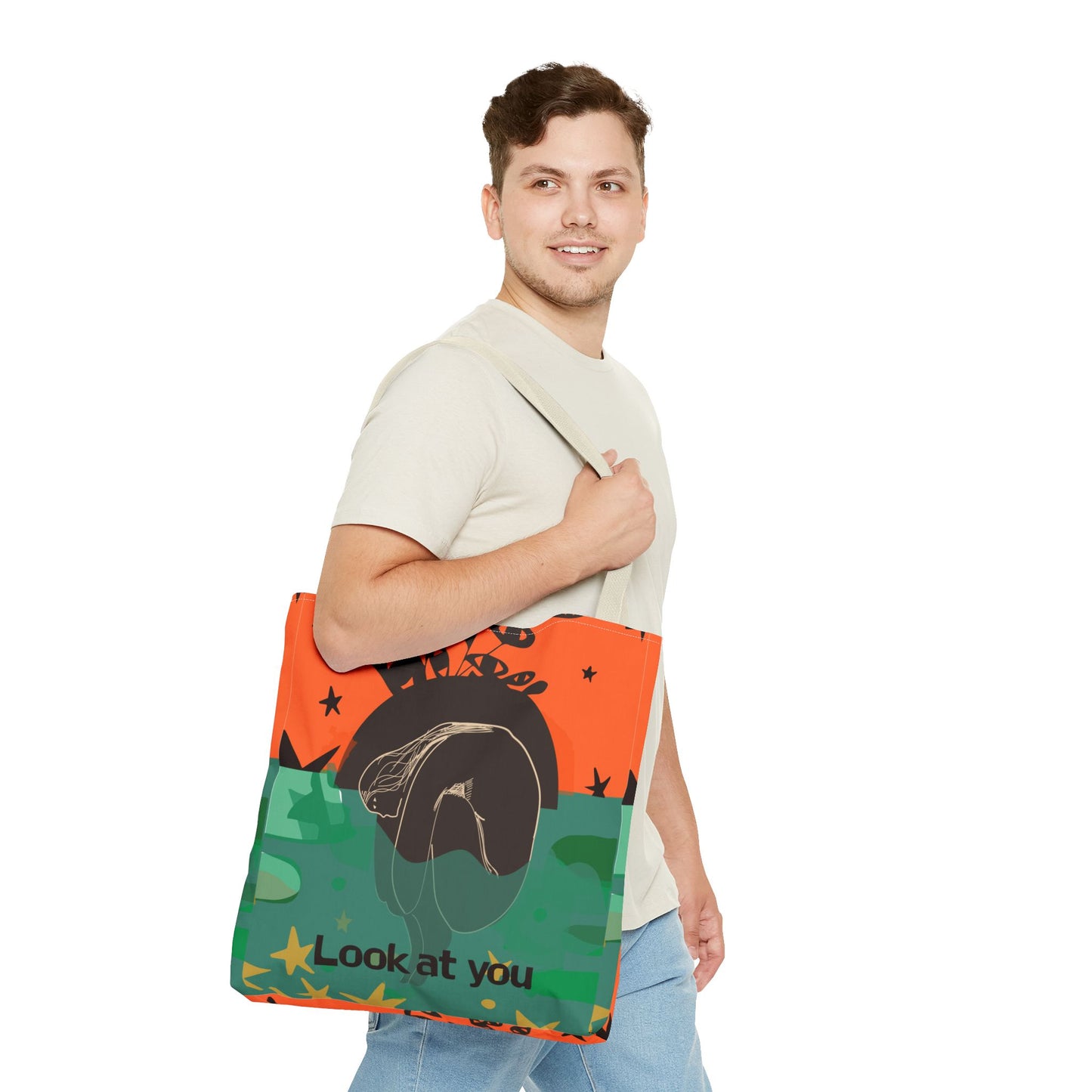 Bohemian Tote Bag, Eco-Friendly Carry-All, Perfect Gift for Nature Lovers, Art Lovers, Everyday Use, Look at You Design