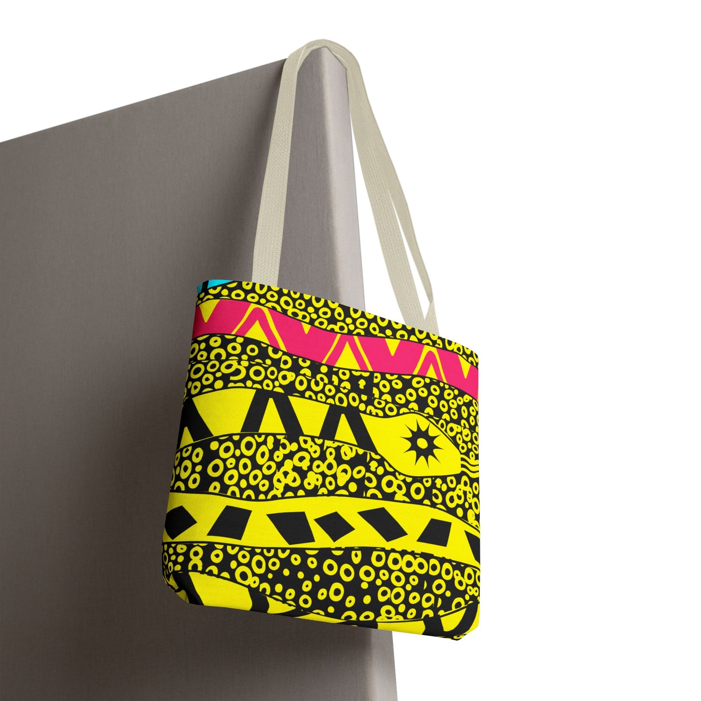 Vibrant Tribal Print Tote Bag - Boho Style, Eco-Friendly, Beach, Shopping, Gift