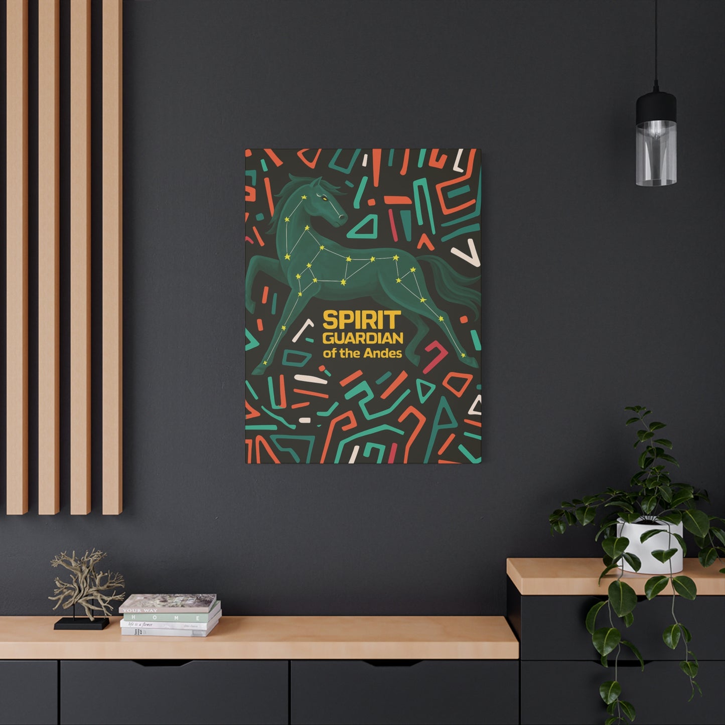 Pop Horse Spirit Guardian Canvas Print, Bohemian Home Decor, Artistic Wall Art, Unique Gift, Festival Decoration