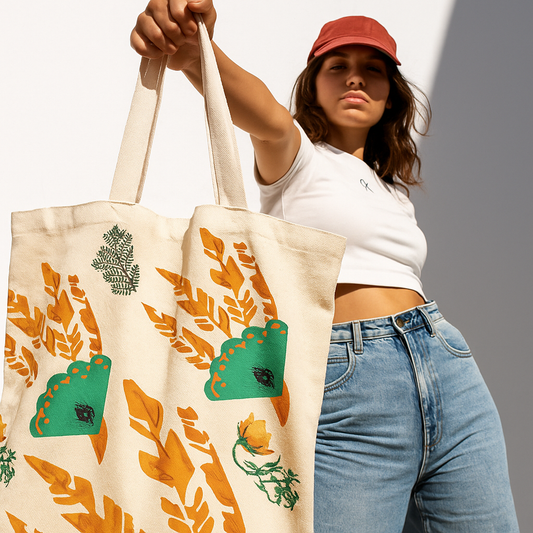 Whimsical AOP Tote Bag, Fun Eco-Friendly Bag, Gift for Nature Lovers, Summer Accessories, Colorful Shopping Tote