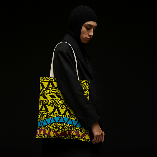 Vibrant Tribal Print Tote Bag - Boho Style, Eco-Friendly, Beach, Shopping, Gift