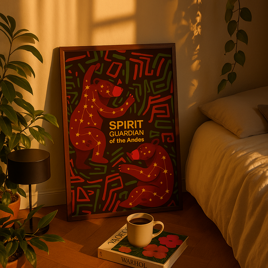 Pop Bears Spirits Guardians Canvas Print, Bohemian Home Decor, Artistic Wall Art, Unique Gift, Festival Decoration