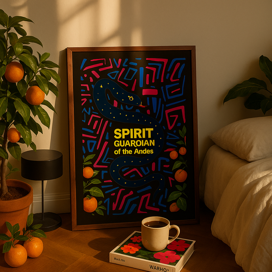 Pop Snake Spirit Guardian Canvas Print, Bohemian Home Decor, Artistic Wall Art, Unique Gift, Festival Decoration
