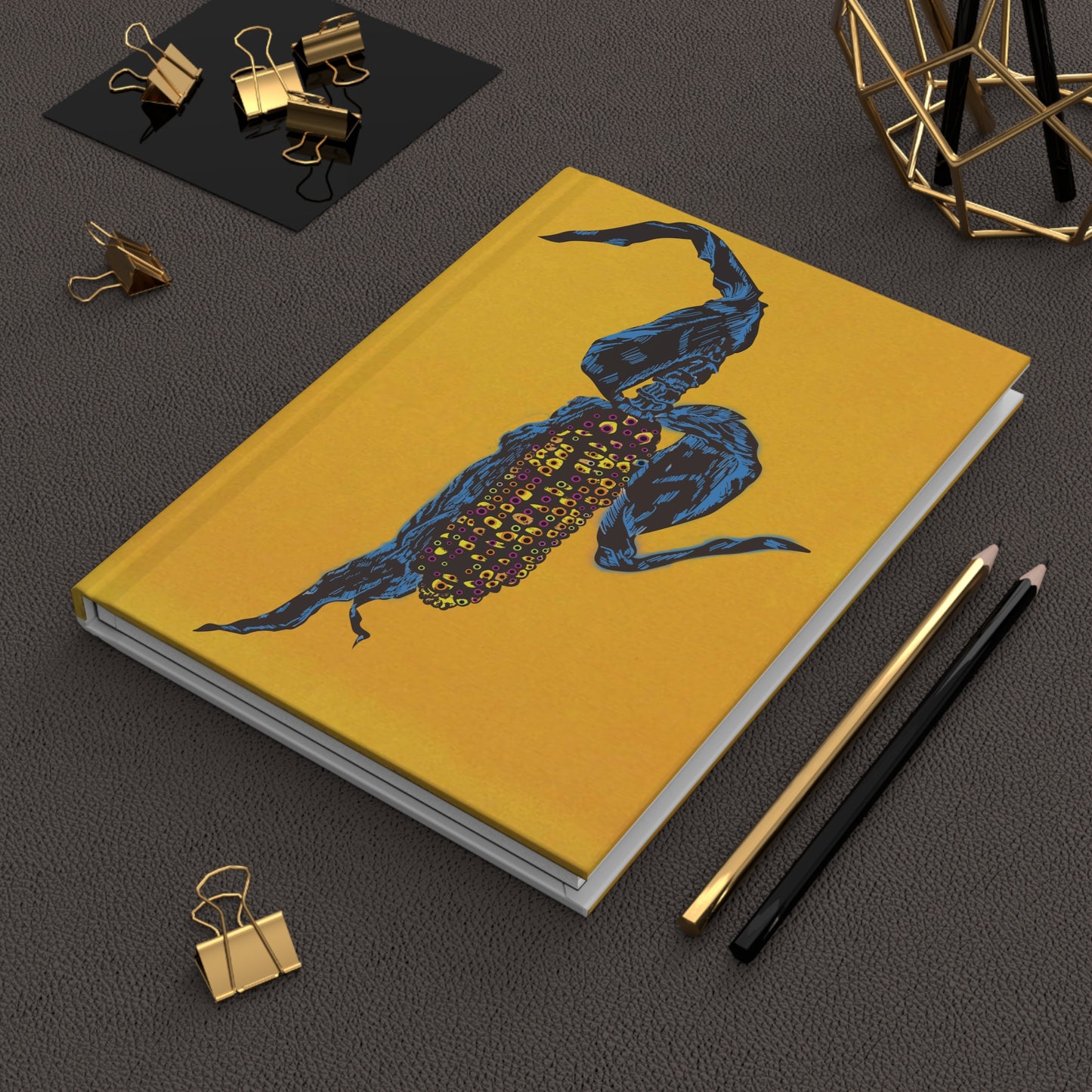 Hardcover Journal Matte - Pop-Art Golden Harvest Corn Illustration Notebook