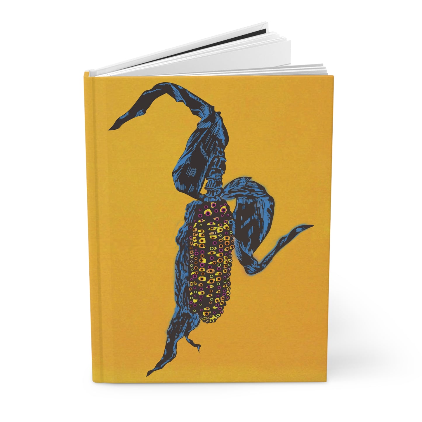 Hardcover Journal Matte - Pop-Art Golden Harvest Corn Illustration Notebook