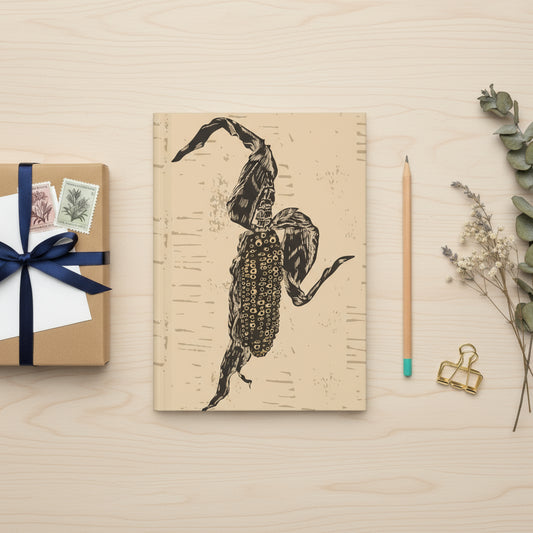 Hardcover Journal Matte - Golden Harvest Corn Illustration Notebook